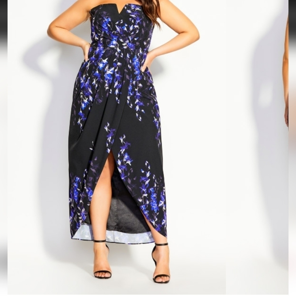 City Chic Maxi Electric Orchid Sz. 18 Dress